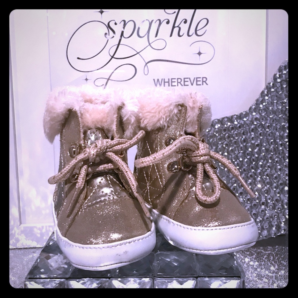 Gold Faux Fur Boots